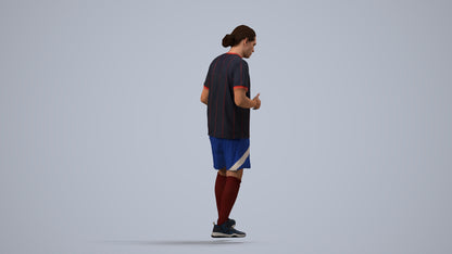 realistic 3D human man sport, archviz people FBX OBJ for Blender, side view render