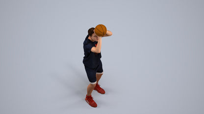 3D people model man sport, scanned human for 3ds Max rendering, back view render