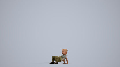 realistic 3D human boy casual kids, archviz people FBX OBJ for Blender, standing pose render