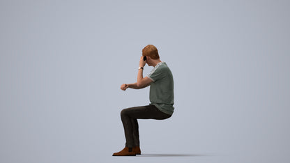 3D people model man casual couple, scanned human for 3ds Max rendering, three-quarter view render