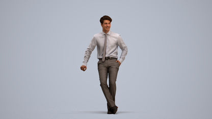 realistic 3D human man business, archviz people FBX OBJ for Blender, standing pose render