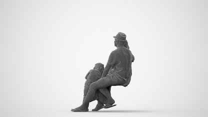 3D scanned girl kids, photorealistic archviz people for Enscape and SketchUp, square thumbnail