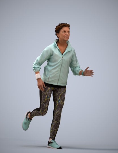 3D human model woman sport, photogrammetry scanned person for archviz