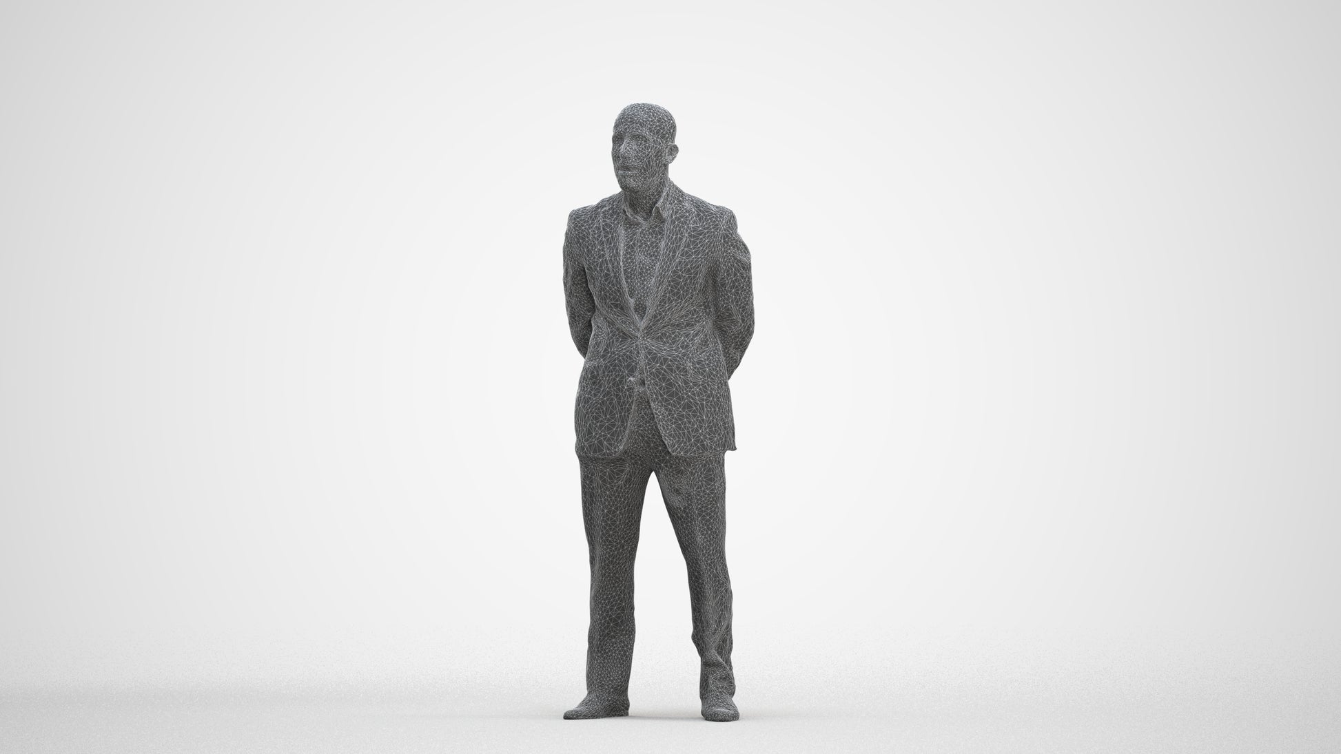 3D scanned man business, photorealistic archviz people for Enscape and SketchUp, three-quarter front view render