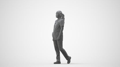 scanned 3D woman standing, photogrammetry people for Enscape and V-Ray, square thumbnail