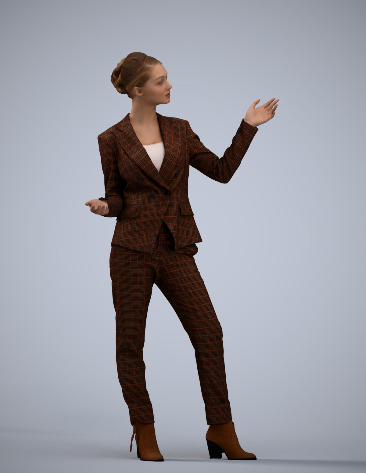 3D scanned woman business, photorealistic archviz people for Enscape and SketchUp
