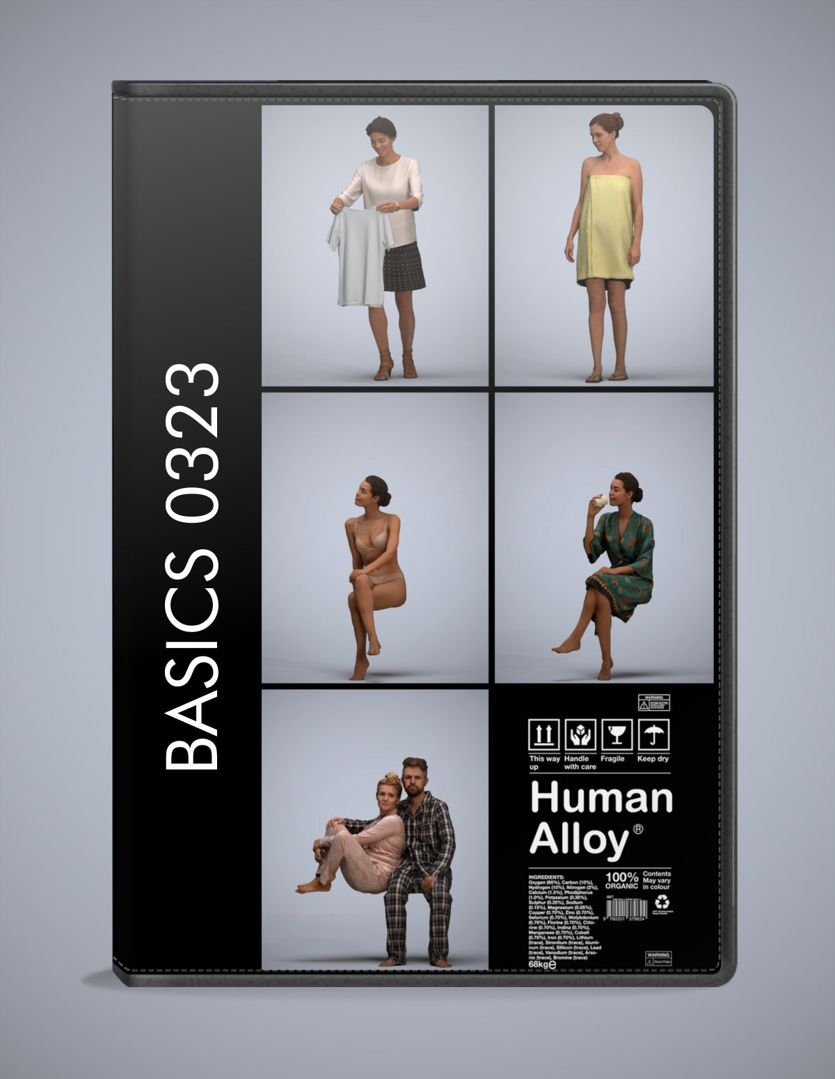 realistic 3D people bathroom set, 5 render-ready models for V-Ray and Corona