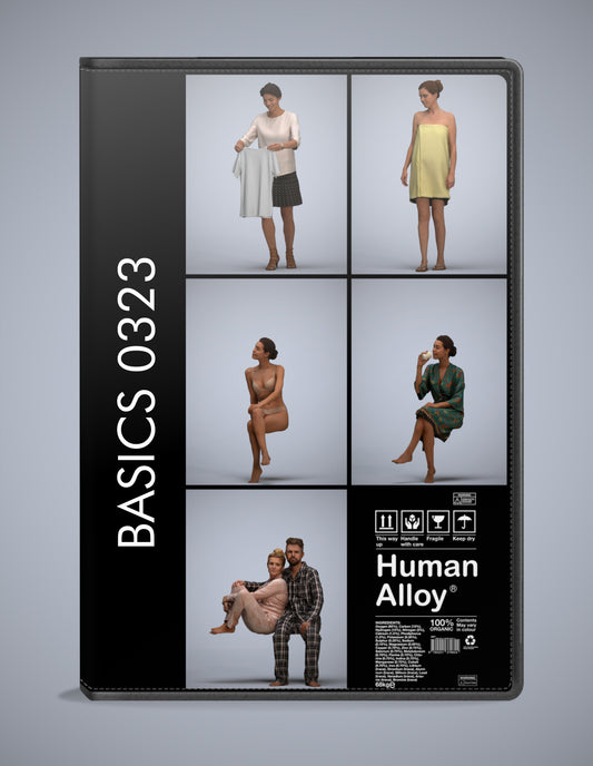 realistic 3D people bathroom set, 5 render-ready models for V-Ray and Corona