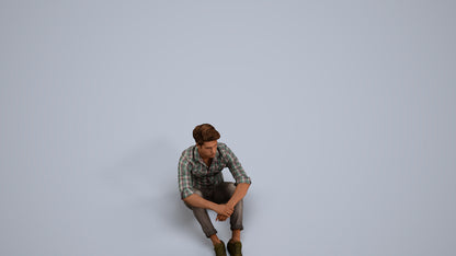 scanned 3D man casual mix, photogrammetry people for Enscape and V-Ray, back view render