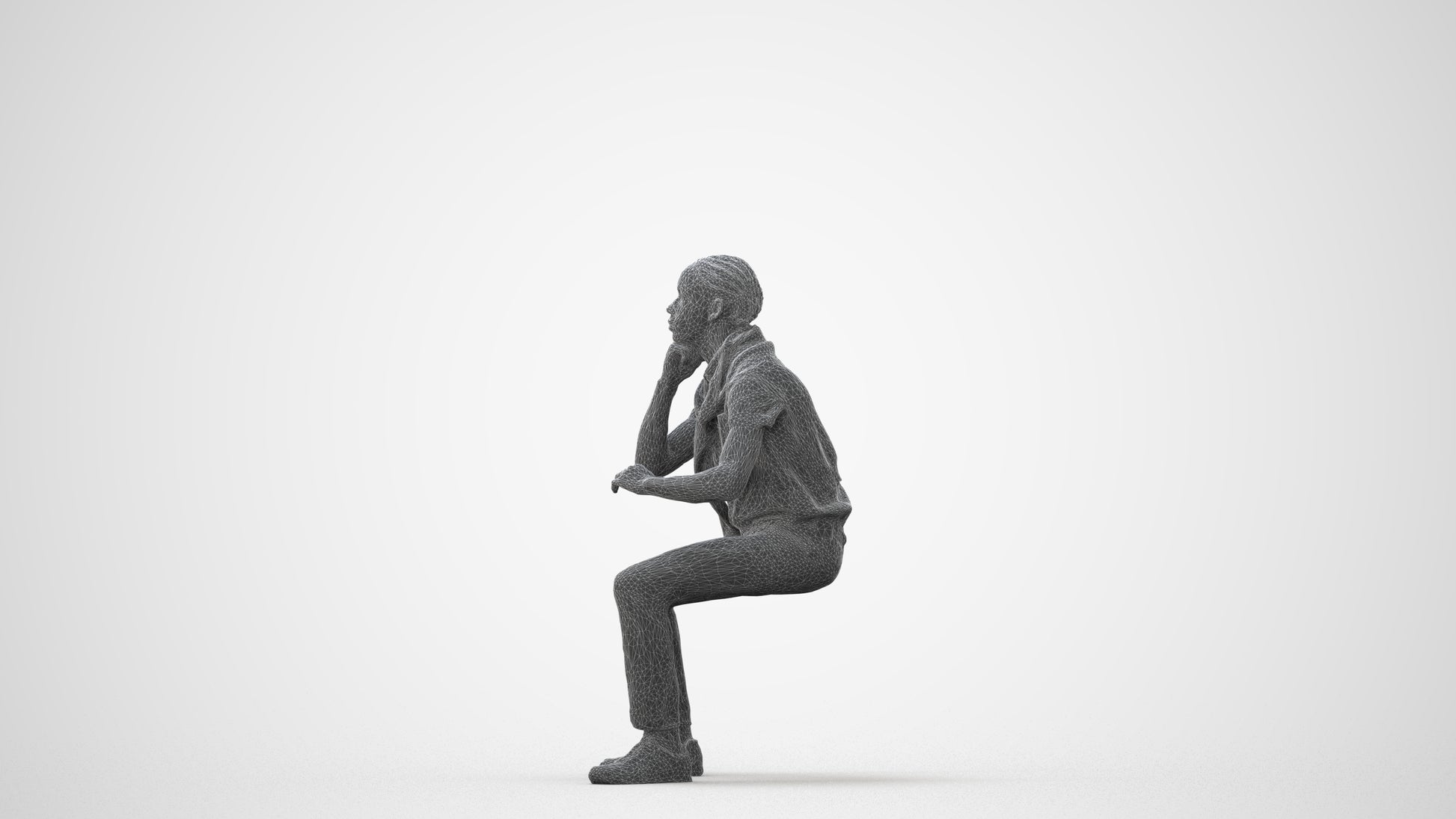 realistic 3D boy casual kids, scanned archviz people for Blender and 3ds Max, square thumbnail