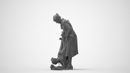 3D human model girl casual kids, photogrammetry scanned person for archviz, square thumbnail