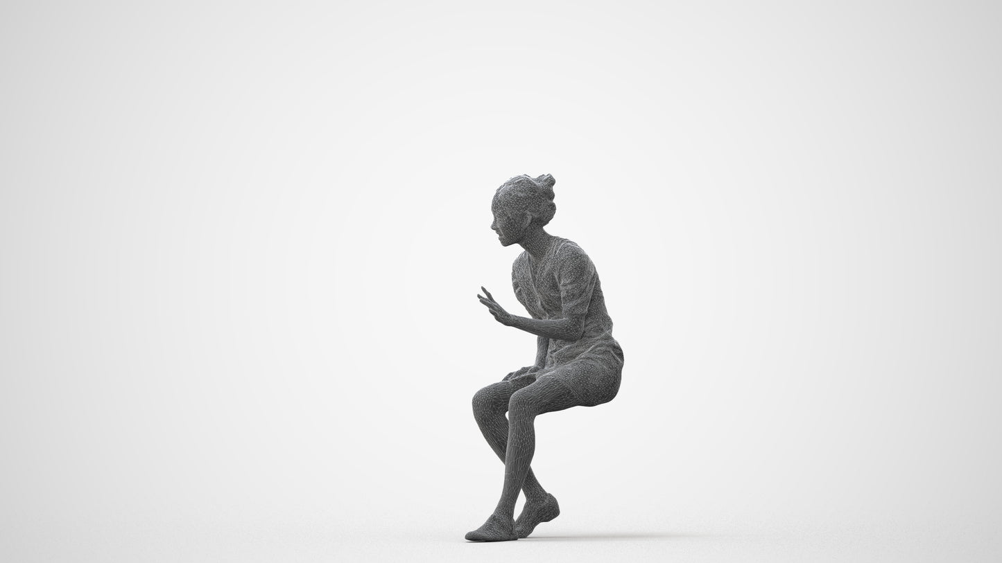 scanned 3D woman business, photogrammetry people for Enscape and V-Ray, square thumbnail