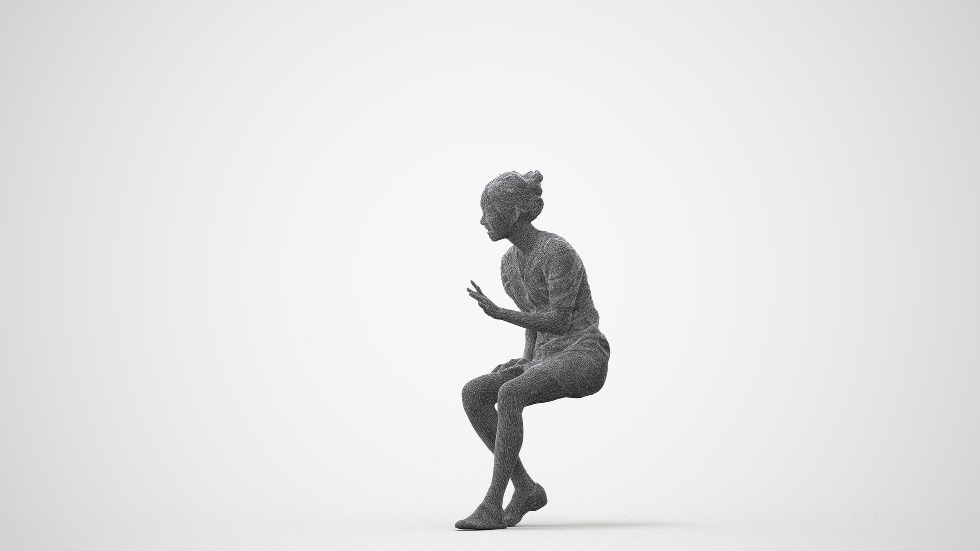 scanned 3D woman business, photogrammetry people for Enscape and V-Ray, square thumbnail