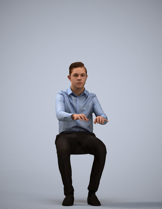 realistic 3D human boy kids, archviz people FBX OBJ for Blender