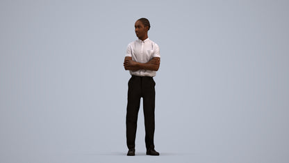 realistic 3D boy hospitality, scanned archviz people for Blender and 3ds Max, standing pose render