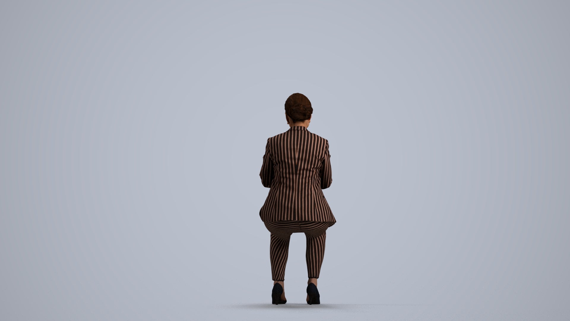 realistic 3D woman business, scanned archviz people for Blender and 3ds Max, front view render