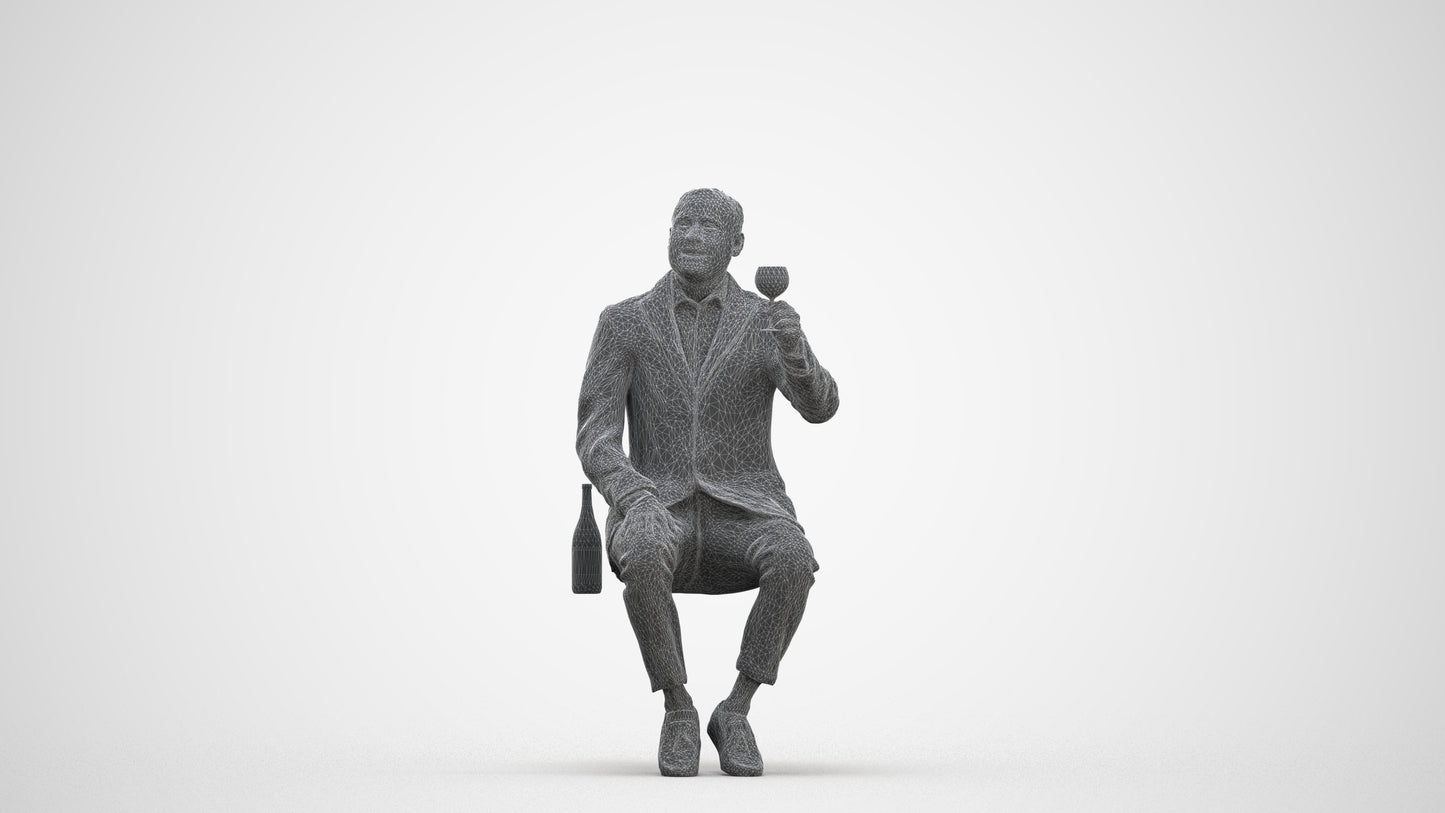 scanned 3D man casual cycling, photogrammetry people for Enscape and V-Ray, three-quarter front view render
