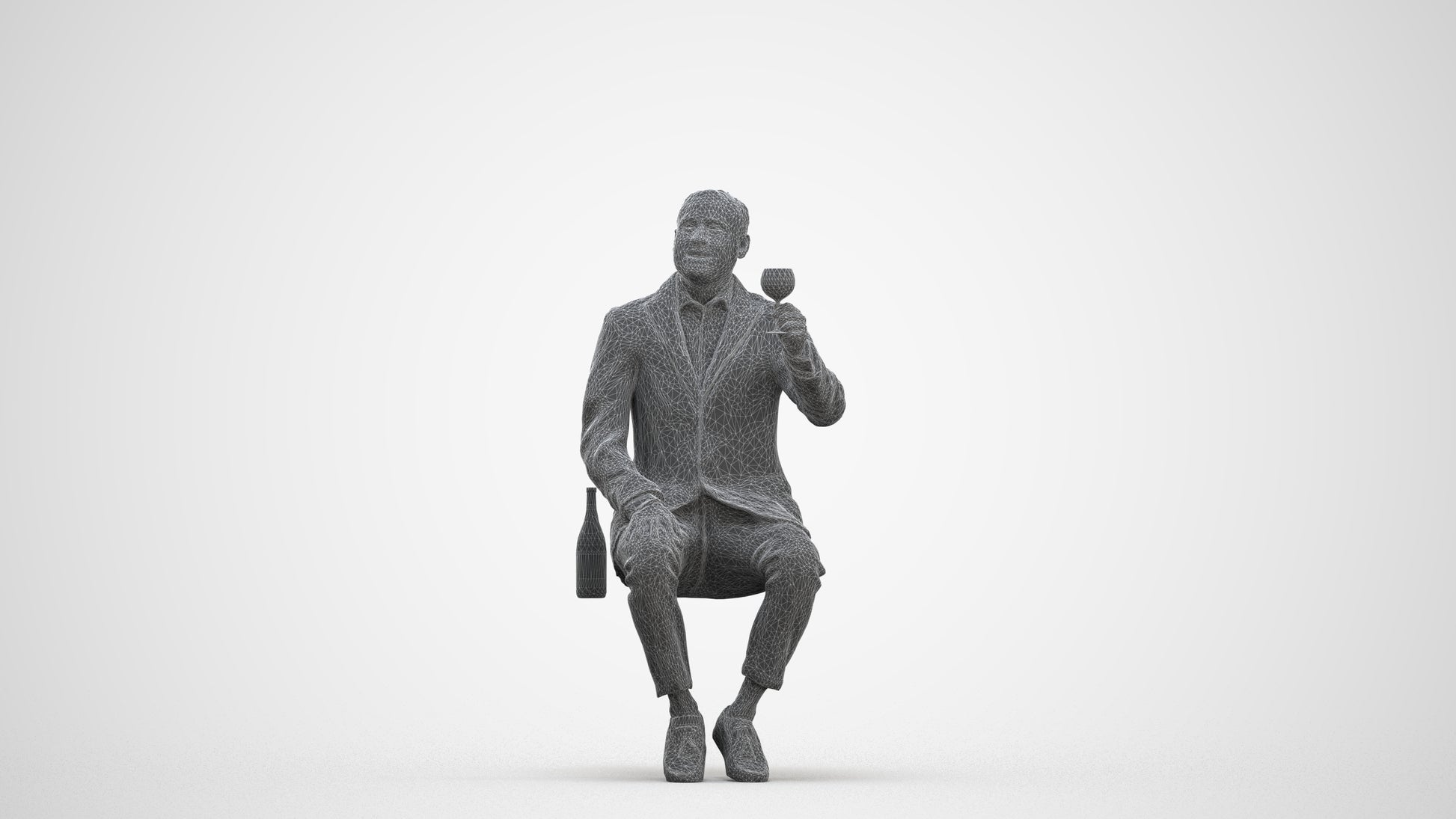 scanned 3D man casual cycling, photogrammetry people for Enscape and V-Ray, three-quarter front view render