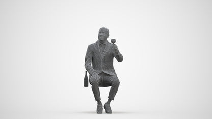 scanned 3D man casual cycling, photogrammetry people for Enscape and V-Ray, three-quarter front view render