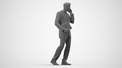 realistic 3D people man business, render-ready for V-Ray and Corona, FBX OBJ, wireframe side view