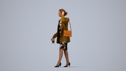 realistic 3D people woman casual couple, render-ready for V-Ray and Corona, FBX OBJ, top-down view render