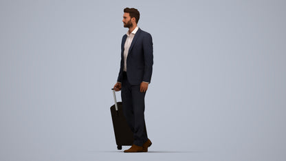 realistic 3D human man business, archviz people FBX OBJ for Blender, top-down view render