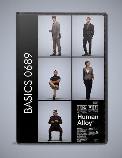 photogrammetry 3D people business collection, 5 realistic human models archviz FBX