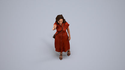 photogrammetry 3D woman casual standing, realistic human model archviz FBX, back view render