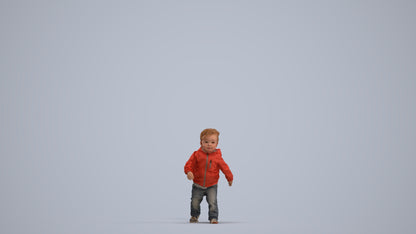 realistic 3D human boy casual kids, archviz people FBX OBJ for Blender, standing pose render