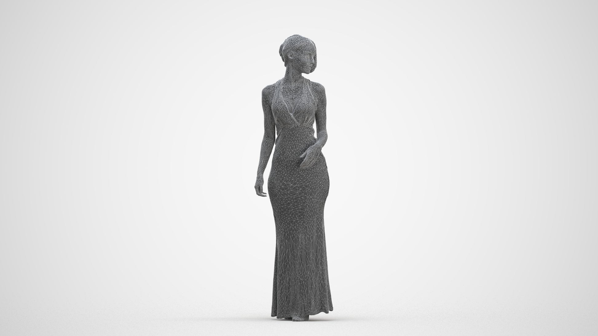 realistic 3D people woman formal formalaffairs, render-ready for V-Ray and Corona, FBX OBJ, three-quarter front view render