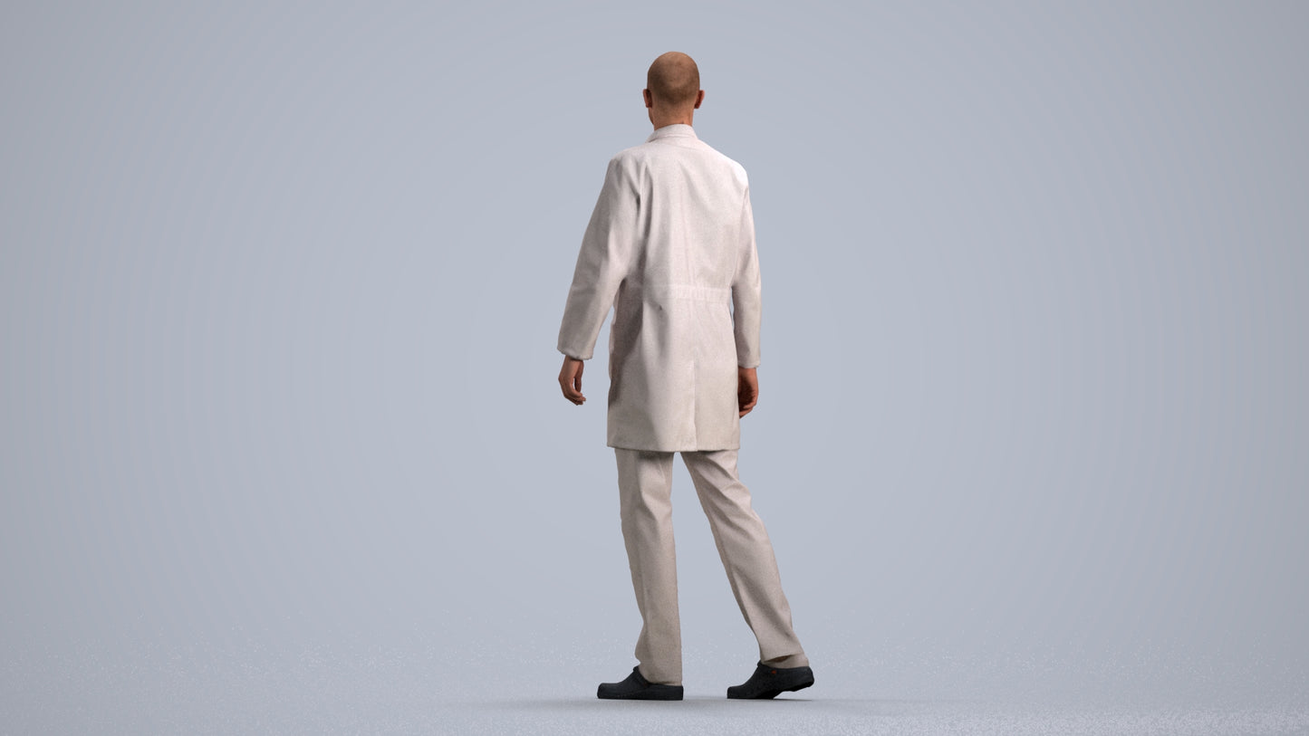 realistic 3D man medical, scanned archviz people for Blender and 3ds Max, front view render