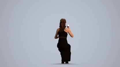 3D human model woman formal formalaffairs, photogrammetry scanned person for archviz, front view render