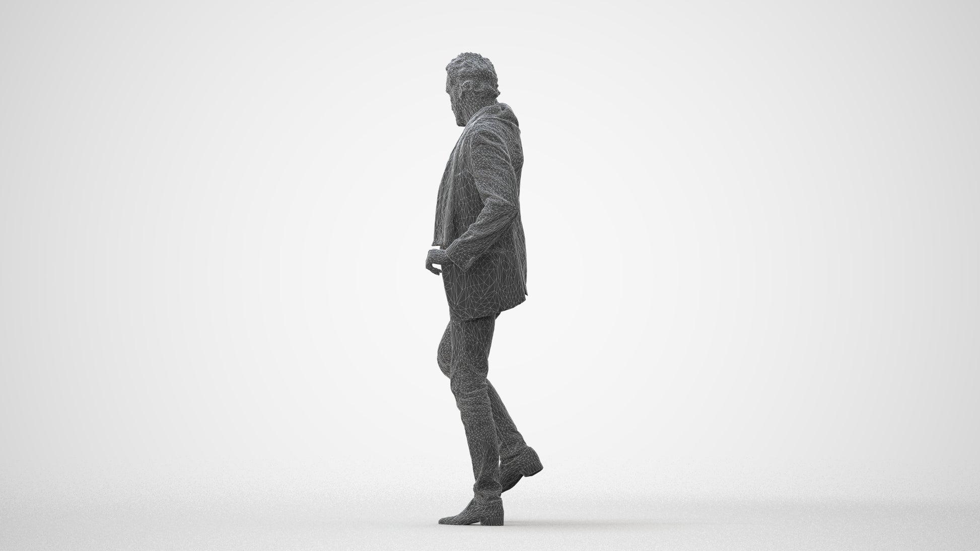 scanned 3D man business standing, photogrammetry people for Enscape and V-Ray, square thumbnail