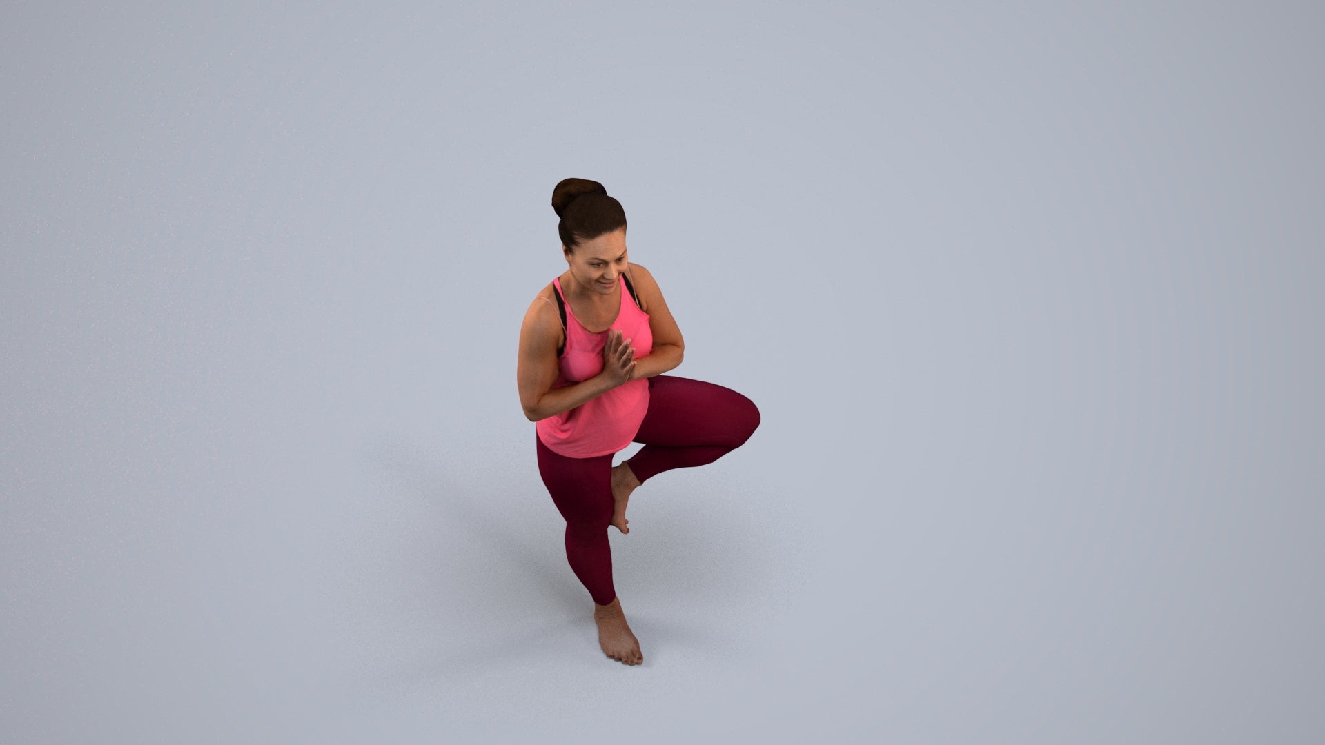 3D scanned woman sport, photorealistic archviz people for Enscape and SketchUp, back view render