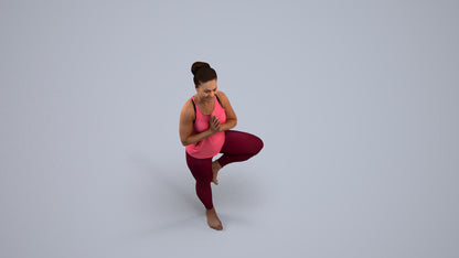 3D scanned woman sport, photorealistic archviz people for Enscape and SketchUp, back view render