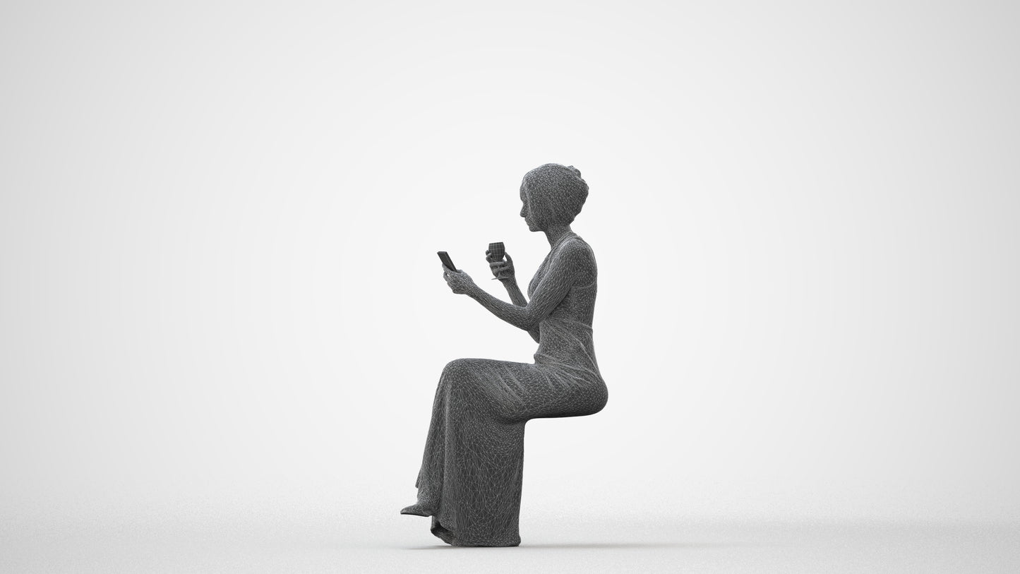 realistic 3D people woman formal formalaffairs, render-ready for V-Ray and Corona, FBX OBJ, square thumbnail