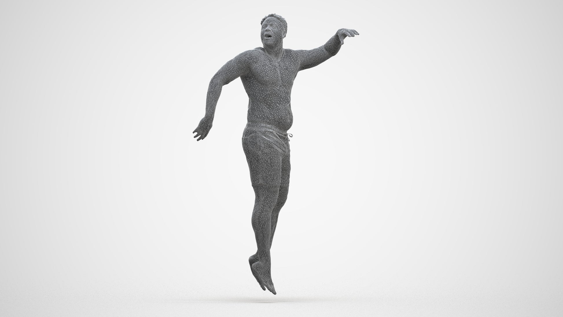 realistic 3D people man sport pool, render-ready for V-Ray and Corona, FBX OBJ, three-quarter front view render