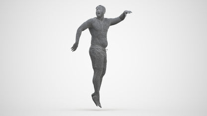 realistic 3D people man sport pool, render-ready for V-Ray and Corona, FBX OBJ, three-quarter front view render