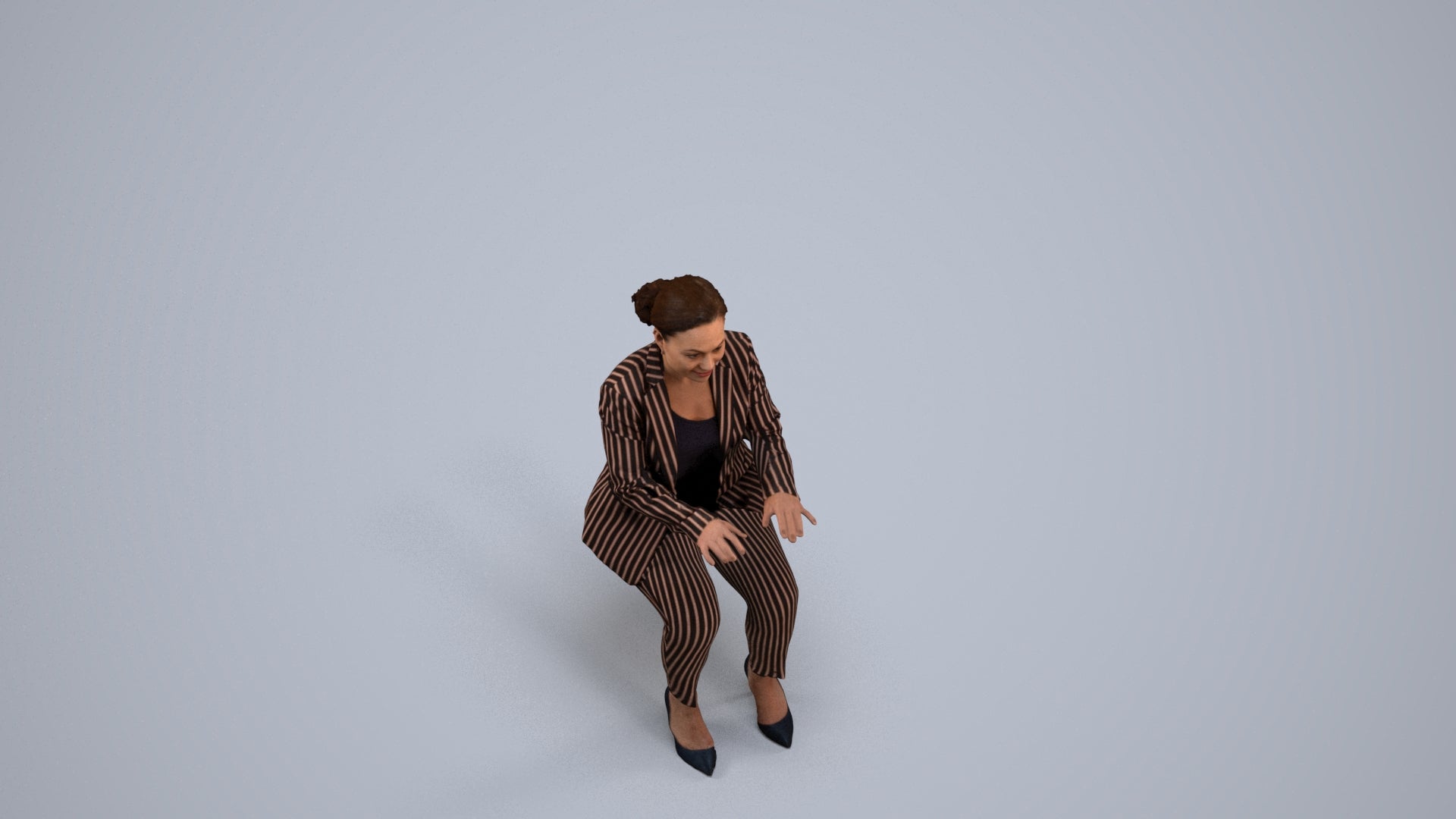 realistic 3D woman business, scanned archviz people for Blender and 3ds Max, back view render