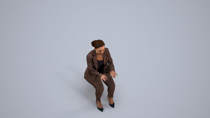 realistic 3D woman business, scanned archviz people for Blender and 3ds Max, back view render