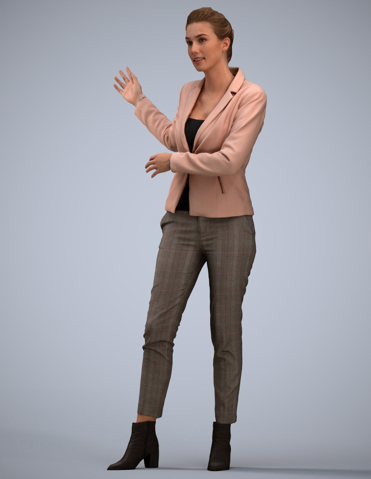 photogrammetry 3D woman business standing, realistic human model archviz FBX