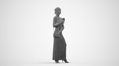 photogrammetry 3D woman formal formalaffairs, realistic human model archviz FBX, wireframe side view