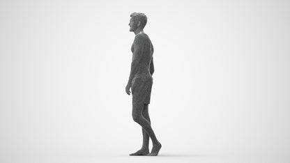 scanned 3D man pool, photogrammetry people for Enscape and V-Ray, square thumbnail