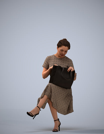 realistic 3D human woman casual mix, archviz people FBX OBJ for Blender