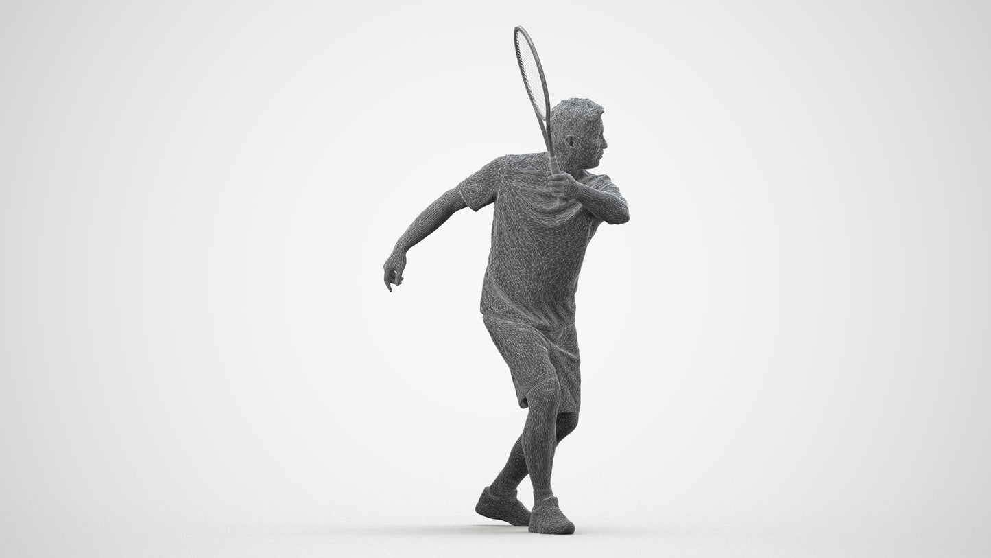 photogrammetry 3D man sport, realistic human model archviz FBX, wireframe side view