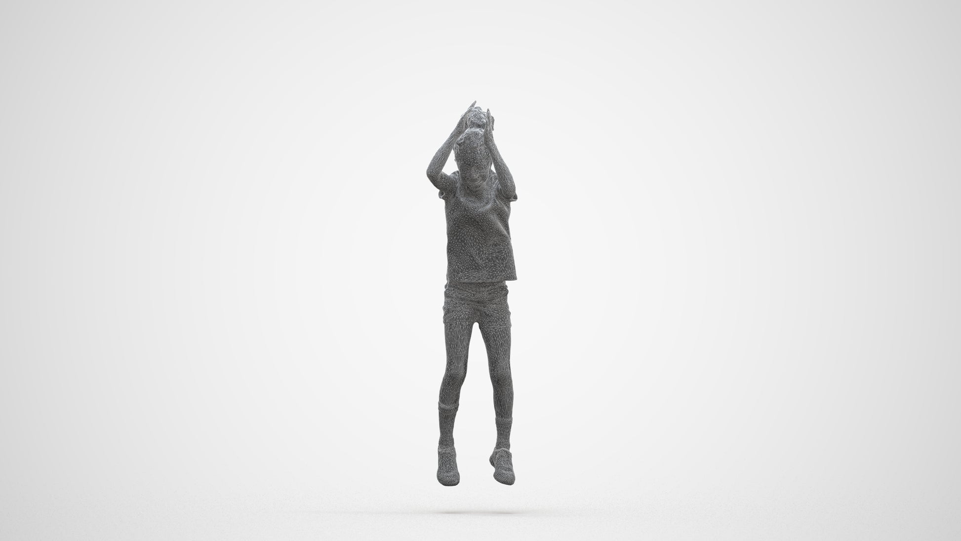 realistic 3D human girl casual kids, archviz people FBX OBJ for Blender, three-quarter front view render