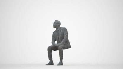 photogrammetry 3D man formal formalaffairs, realistic human model archviz FBX, wireframe back view