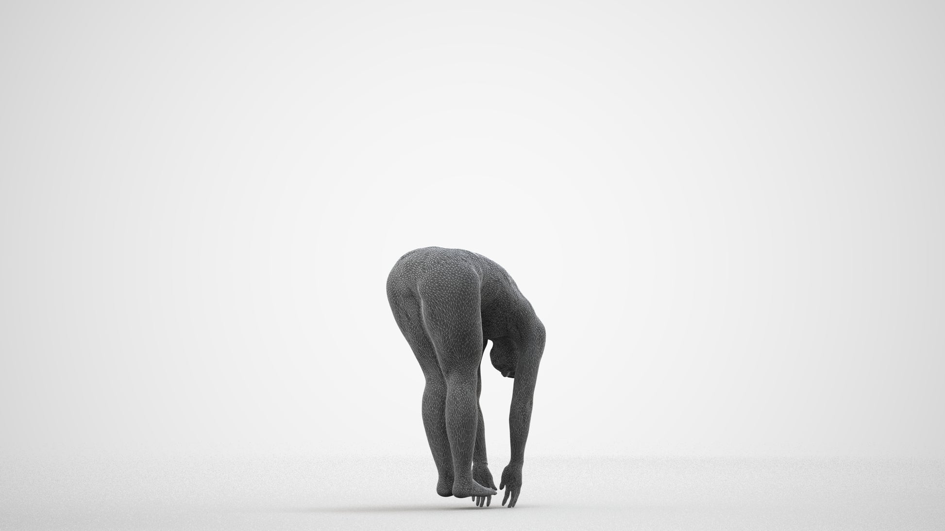 photogrammetry 3D woman sport pool, realistic human model archviz FBX, wireframe side view