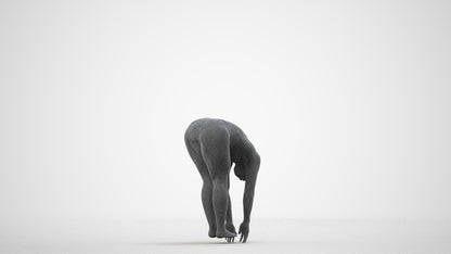 photogrammetry 3D woman sport pool, realistic human model archviz FBX, wireframe side view