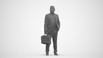 realistic 3D man business, scanned archviz people for Blender and 3ds Max, three-quarter front view render